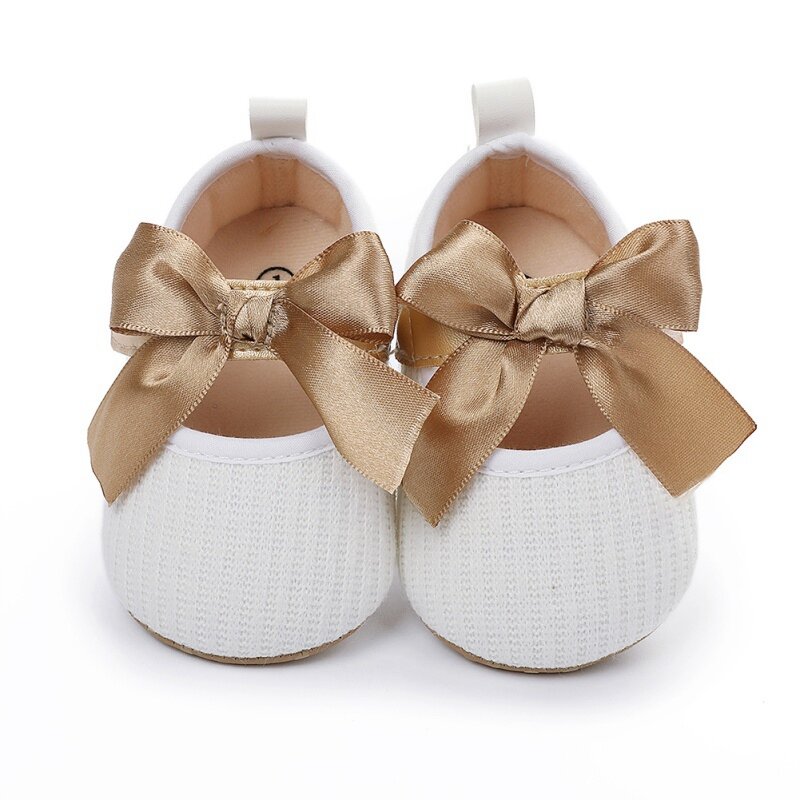 Newborn Baby Kids Fashion First Walker Infant Girl Sweet Soft Soles Bow Lovely Toddler Anti-Slip Princess Crib Shoes