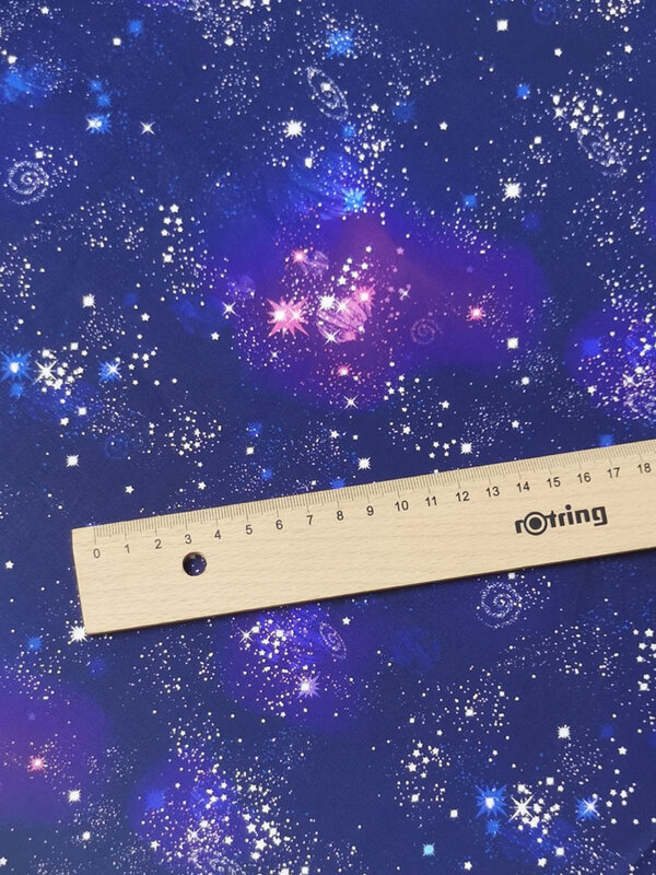Universe Galaxy Cielo Notturno Blu Scuro Astronomia Modo il Latte Flare Stella Tessuto di Cotone Per Cucire Del Vestito del Panno Del Tessuto Tessile