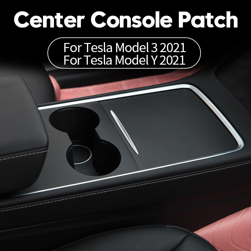 Novo modelo y 2021 painel de controle central adesivos filme para tesla modelo y acessórios do carro console central protetor remendo branco