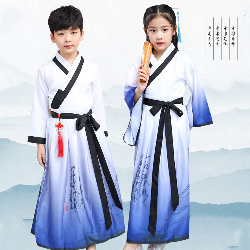 الملابس الصينية التقليدية للفتيات فستان ملكي تأثيري الصينية الفتيات فستان Hanfu الأولاد الشعبية زي تانغ دعوى