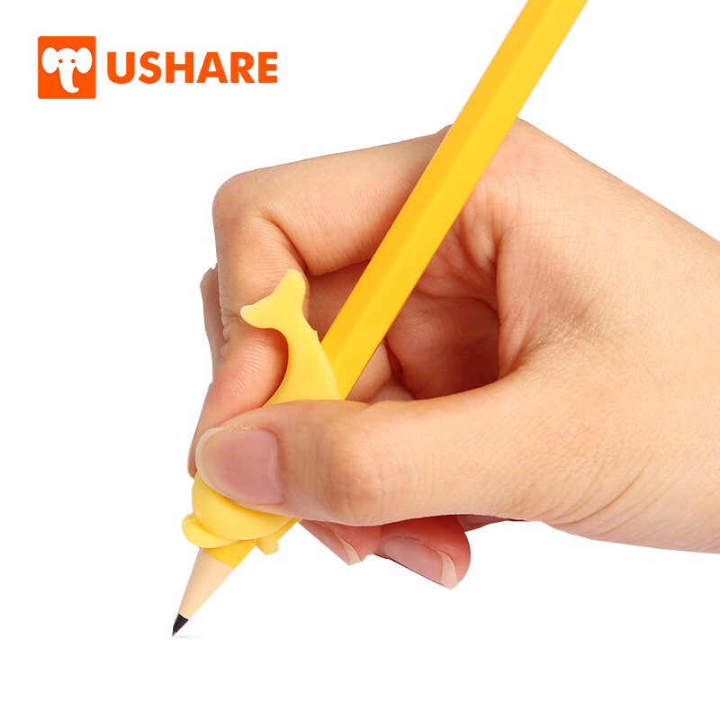 Ushare Chlidren الكتابة المعونة ل تصحيح الاصبع 2psc سيليكون حامل القلم الرصاص أدوات ارتداء مقاومة ضبط جهاز القلم قبضة