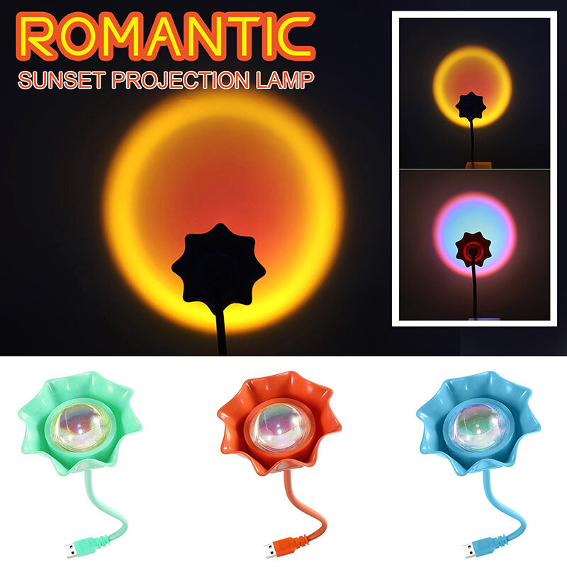 Proyeksi Matahari Terbenam Khusus Proyektor Romantis Lampu Led Pelangi Lampu Malam Yang Indah untuk Ruang Tamu Kamar Tidur Номний