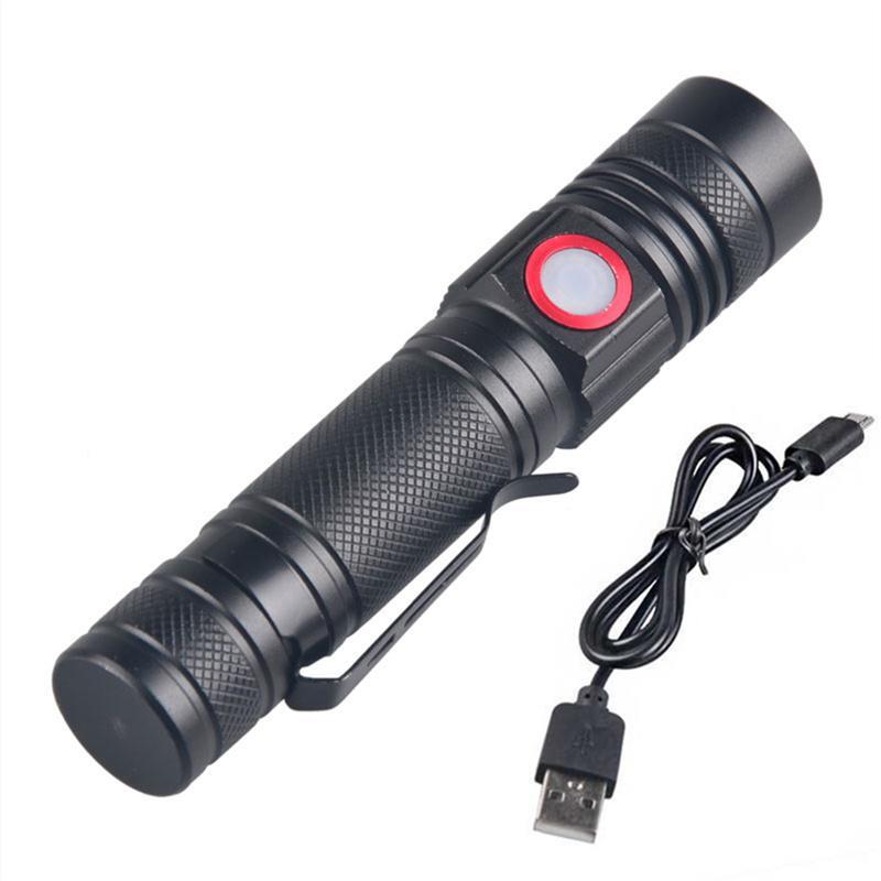 Neue produkt förderung verkauft billig Leistungsstarke Zoom LED Laterne USB Aufladbare Taschenlampe Wasserdichte Taschenlampe Mit Clip Für Camping