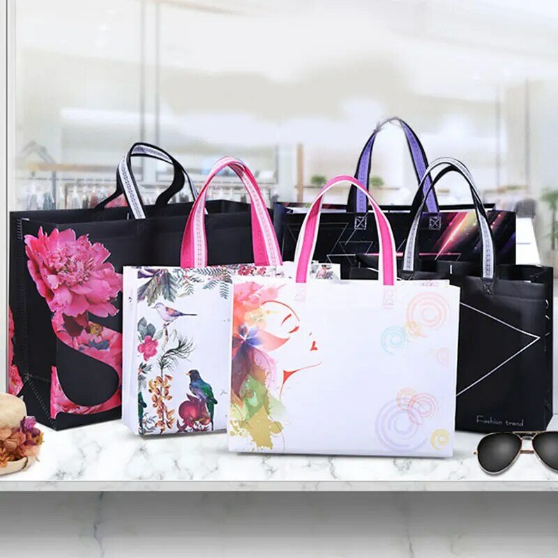 Многоразовая сумка для покупок Eco Водонепроницаемая женская сумка для покупок с принтом, сумка-тоут без сумки на молнии, женские сумки для х...