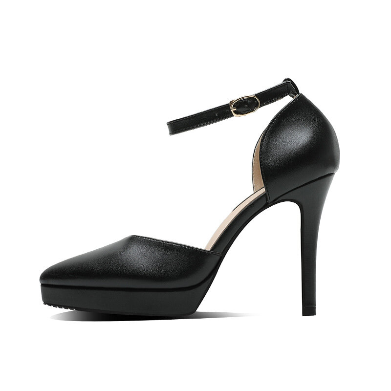 Sapato feminino de salto alto fino, sapato de couro fosco ponta fina sexy para casamento, tamanho 34-39, 2021