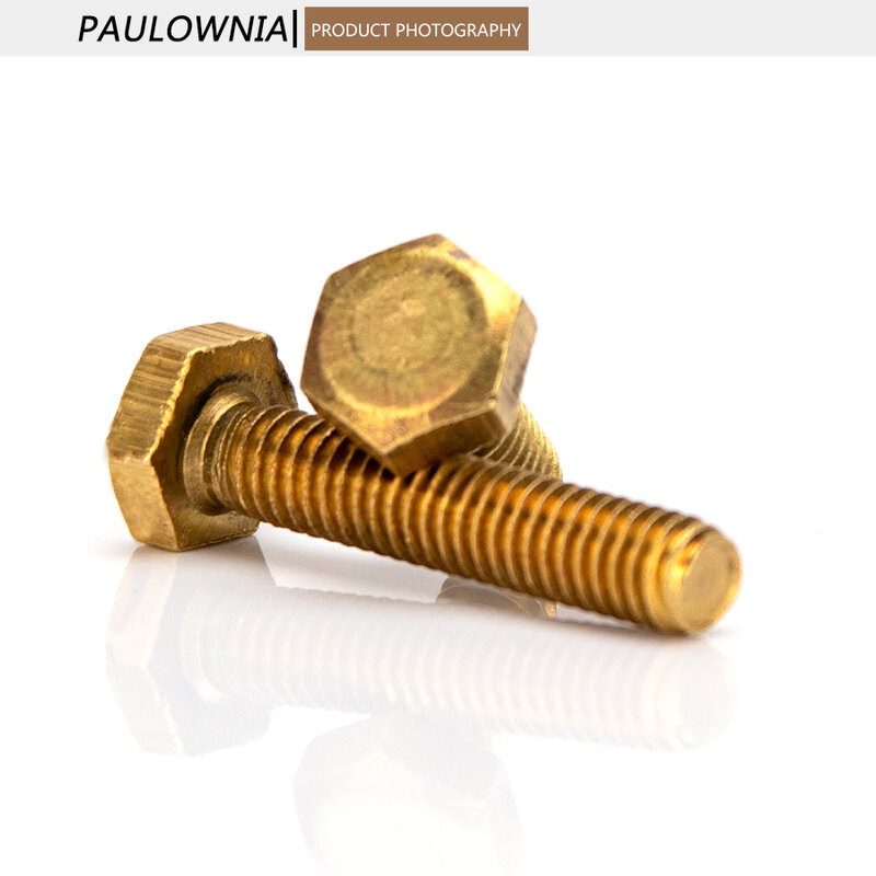 O cobre de bronze do parafuso da máquina do hexágono do parafuso m3 m4 m5 encanta o comprimento métrico principal dos parafusos 6mm-50mm