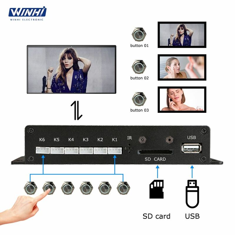 MPC1005-6 Metal Blue Led Button Education Video Play For School Classroom Use Advertising Media Player