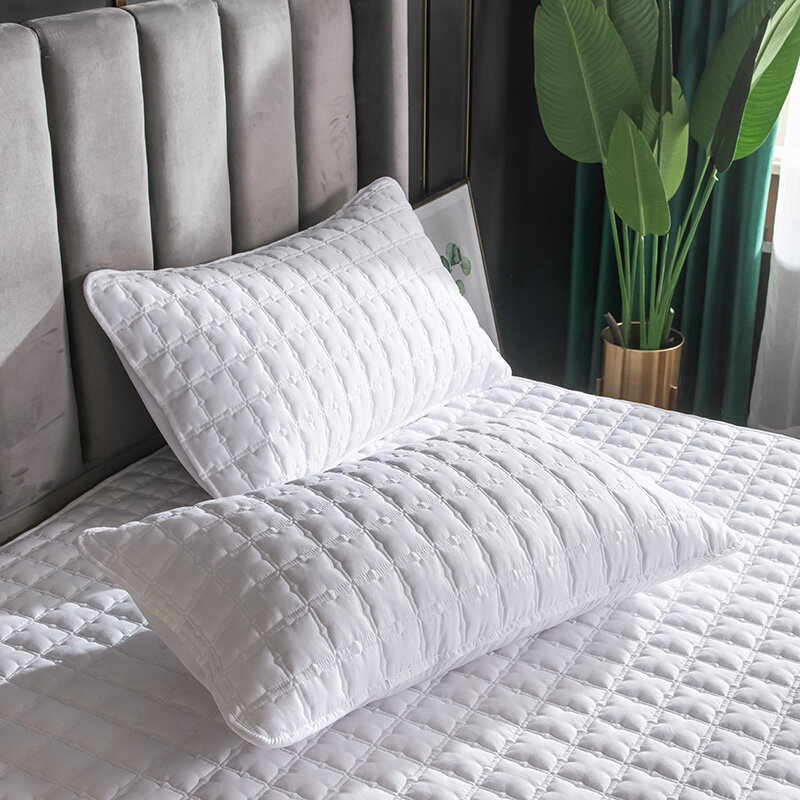 Funda de almohada antiácaros acolchada, suave, antibacteriana, de algodón, para decoración del hogar y dormitorio, ropa de cama, 48x74cm