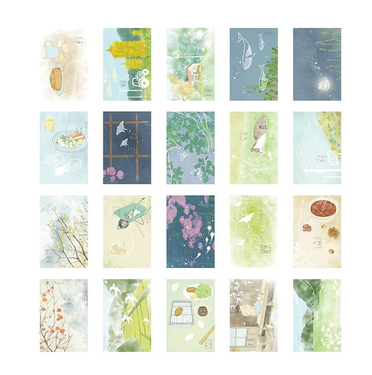 28 листов/набор, летняя маленькая открытка для путешествий