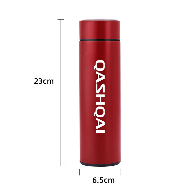 500ml copo térmico do carro para nissan qashqai portátil inteligente caneca térmica copo de isolamento com display de temperatura caneca de café