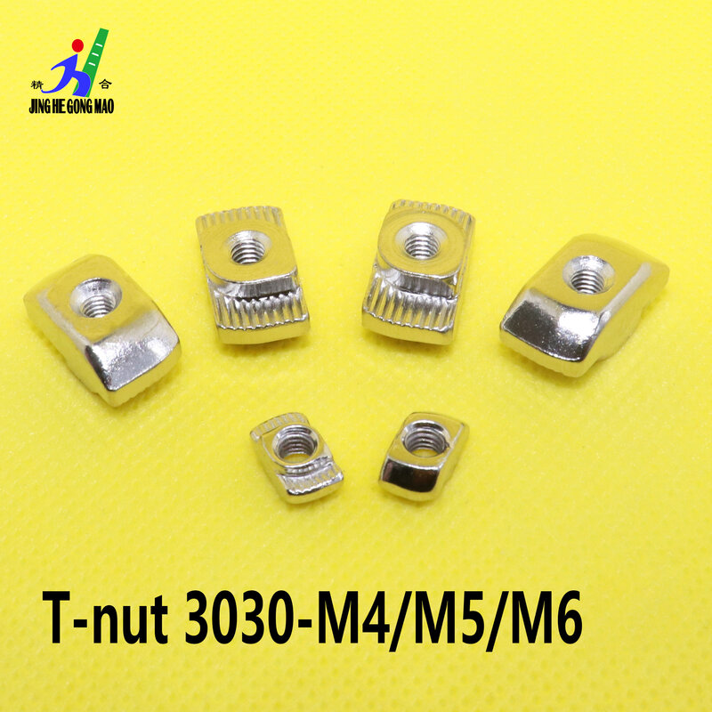Nut-M3/M4/M5 * 10*6 20 시리즈 슬롯 T 너트 슬라이딩 T 너트 해머 드롭 너트 고정 커넥터 3030 알루미늄 압출