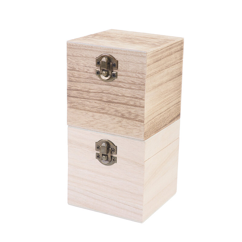 Caja de madera de Paulownia, organizador de almacenamiento de postales, joyero Retro de escritorio, hecho a mano, concha de madera, decoración de mano
