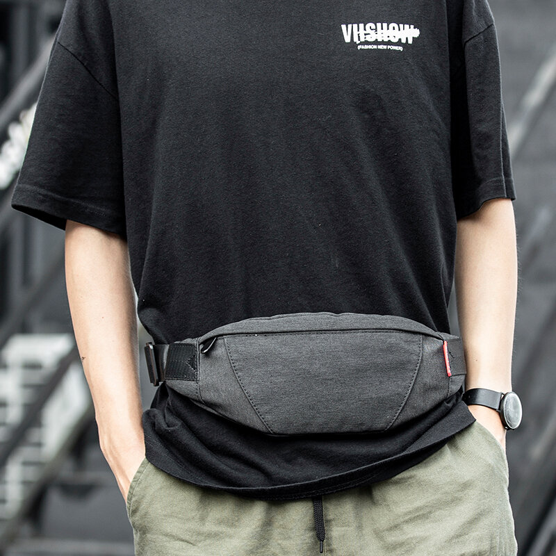 男性用黒防水スポーツバッグ,10代の旅行用財布,ベルト,電話バッグ