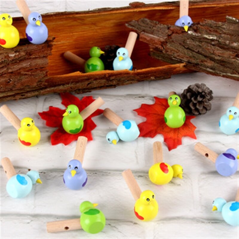 Educational Toy Wooden 3D Wooden Bird whistle Animals Trumpet instrument toys Balancing Brain Musical Toys Baby Toys