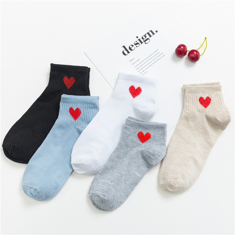 Bonitos calcetines de algodón con dibujos para mujer, 5 pares de calcetines invisibles para mujer, zapatillas coreanas Harajuku Kawaii, calcetines cortos, calcetines blancos calcetines ciclismo calcetines divertidos