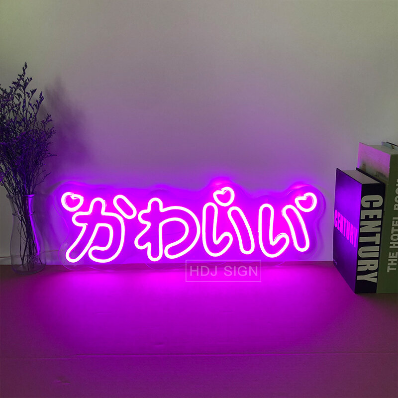 Letrero de neón personalizado Kawaii, luz LED japonesa adecuada para el hogar, dormitorio, tienda, decoración de pared, regalo creativo