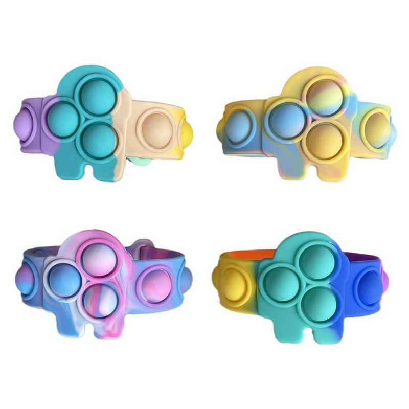 Fidget brinquedos silicone macio pulseira squeeze brinquedo macio ondulação bolha pulseira alívio do estresse brinquedos quebra-cabeça e segurança