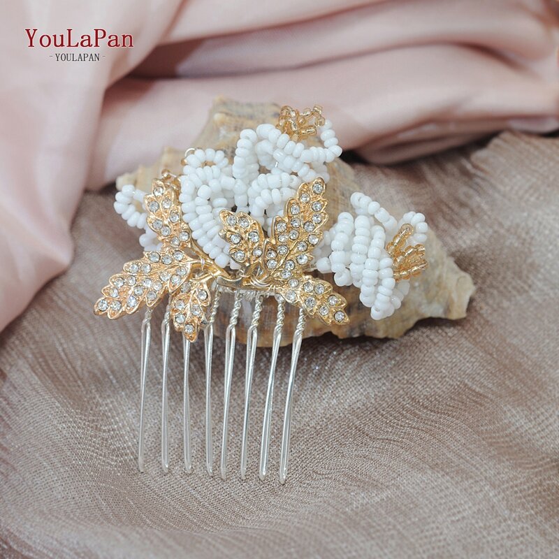 YouLaPan HP169 ブライダル櫛ビーズブライダルウェディングヘアアクセサリー髪の宝石結婚式の毛の櫛