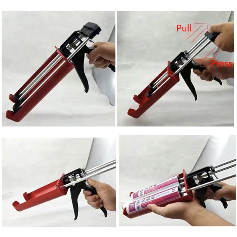 1 Pc Caulking Tool Kit Silicone Handheld Caulking Gun with Multifunction Grout Scraper and Caulk Nozzle Finisher Sealant
