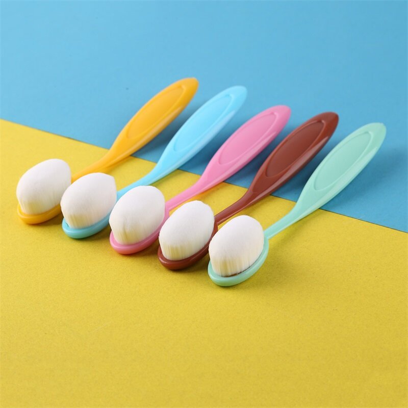 10 pcs/set escovas de mistura para cartão de artesanato fazendo pincéis de maquiagem oval escova de dentes portátil e tampas ferramentas de aplicação de tinta