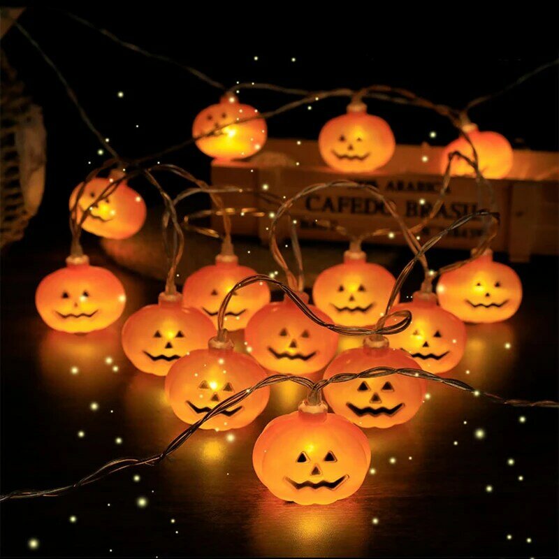 Guirnalda de luces Led con diseño de fantasma y calabaza para decoración de Halloween, guirnalda de luces de 1,5 M para decoración de Halloween, Festival, Bar, hogar, fiesta al aire libre, adorno de luz