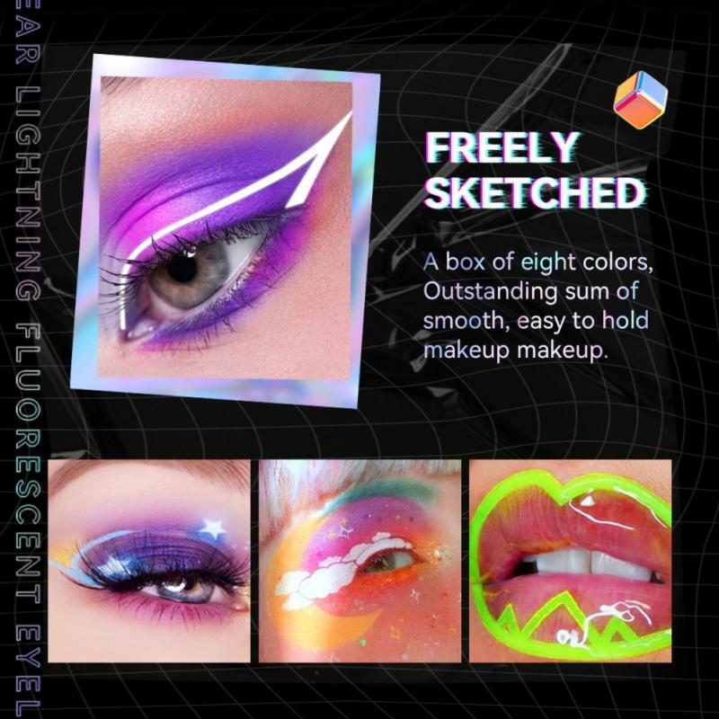Juego de delineador de ojos fluorescente, lápiz líquido de secado rápido, resistente al agua, maquillaje mate, cosmético, 8 colores, TSLM1
