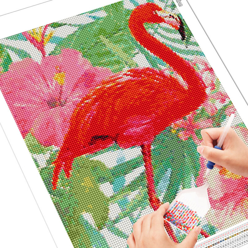 EverShine 5D Diamond Painting Flamingo Bird Diamond Embroidery Animal Cross Stitch Picture Of Rhinestones Full Square Home Decor
