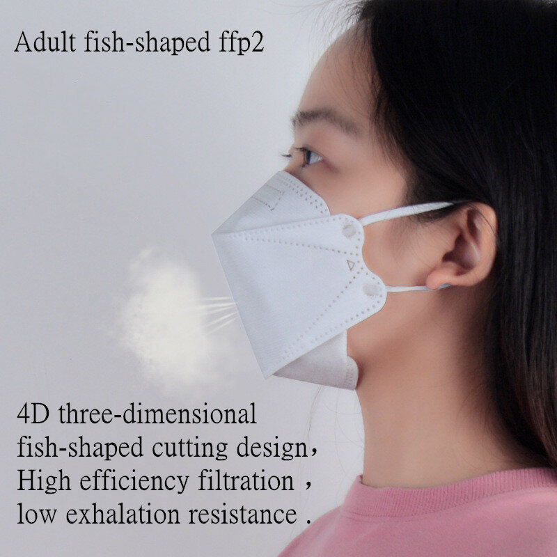 Maschera per pesci FFP2 per adulti KN95 Mascarillas CE maschera protettiva per filtro respiratore Ffp2mask antipolvere Ffp2 Mascarillas Kn95 maschere per pesci