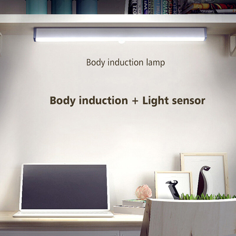 Lámpara de inducción infrarroja con Sensor de movimiento, barra de luz LED superbrillante para armario y armario, inalámbrica, portátil, 6/10/20 LED