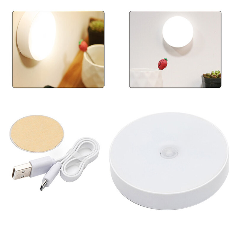 LED Motion Sensor Night Light USB Rechargeable Bedroom Wall Lamp Stairs Body Light Sensor Lamp Ночники Cupboard Night Lights