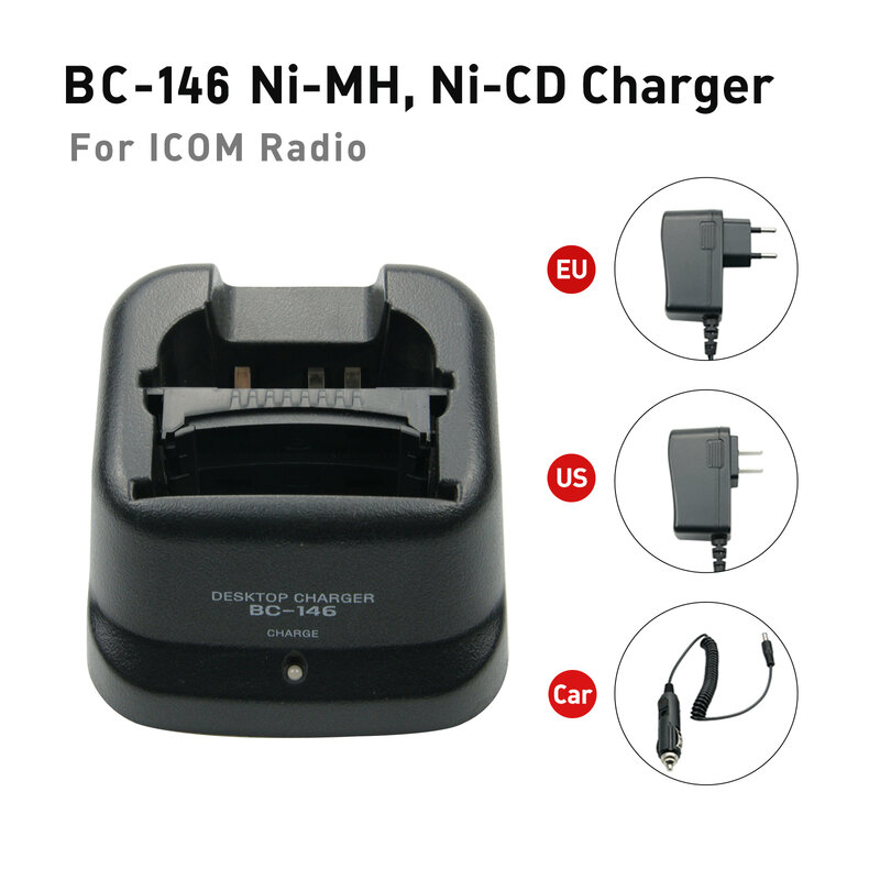Smart Desktop Charger BC-146 untuk Icom Radio IC-35 IC-F21 IC-F3G IC-F218 IC-V8