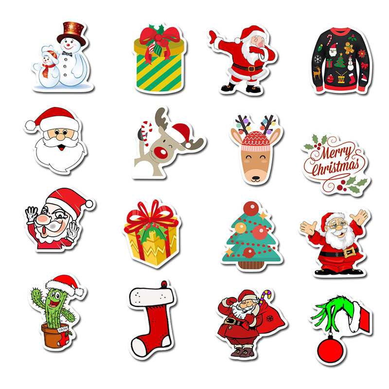 Christmas Stickers| 50 PCS | Vinyl Waterproof Stickers for Laptop,Skateboard,Computer,Phone,Anime Stickers for Kids Adult