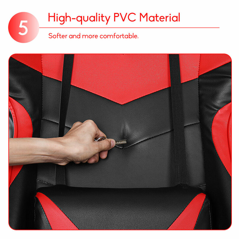Silla de Gaming de PVC con función giratoria y elevación, ergonómica, Wcg