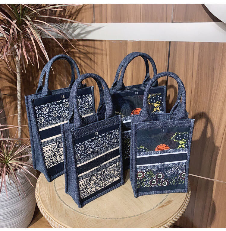 Роскошные дизайнерские сумки logoed вместительная сумка женская классическая сумка с цветочной вышивкой модная сумка-тоут для веера сумка дл...