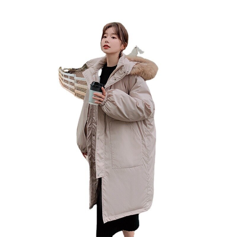 Chaqueta acolchada de algodón para mujer, chaqueta acolchada de algodón, versión coreana, holgada, de tendencia Ins, gruesa, de algodón, media y larga, novedad de 2021