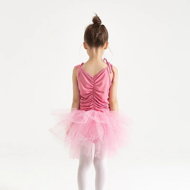 Vestito da Tutu di balletto per ragazze per bambini cinghie per Spaghetti regolabili body per balletto ginnastica per bambini body Costume da ballo per palcoscenico