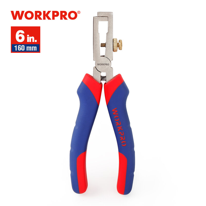 WORKPRO 6" Wire Stripper Pliers Durable Dorp forged Cr-V steel with Ni-Fe Coating Plier Comfort Grip Handle