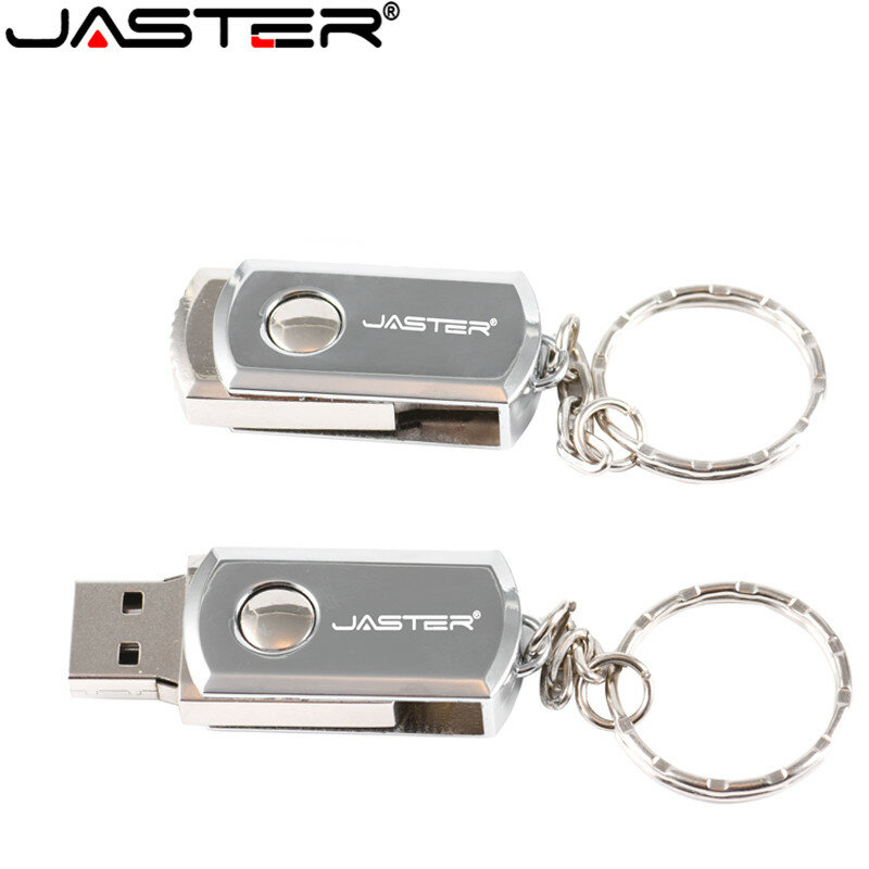 JASTER USB 2.0 USB Flash Drive 4G 8GB 16GB 32GB 64GB ปากกาไดรฟ์แบบพกพาภายนอกไดรฟ์โลหะ USB เมมโมรี่สติ๊กพร้อมพวงกุญแจ