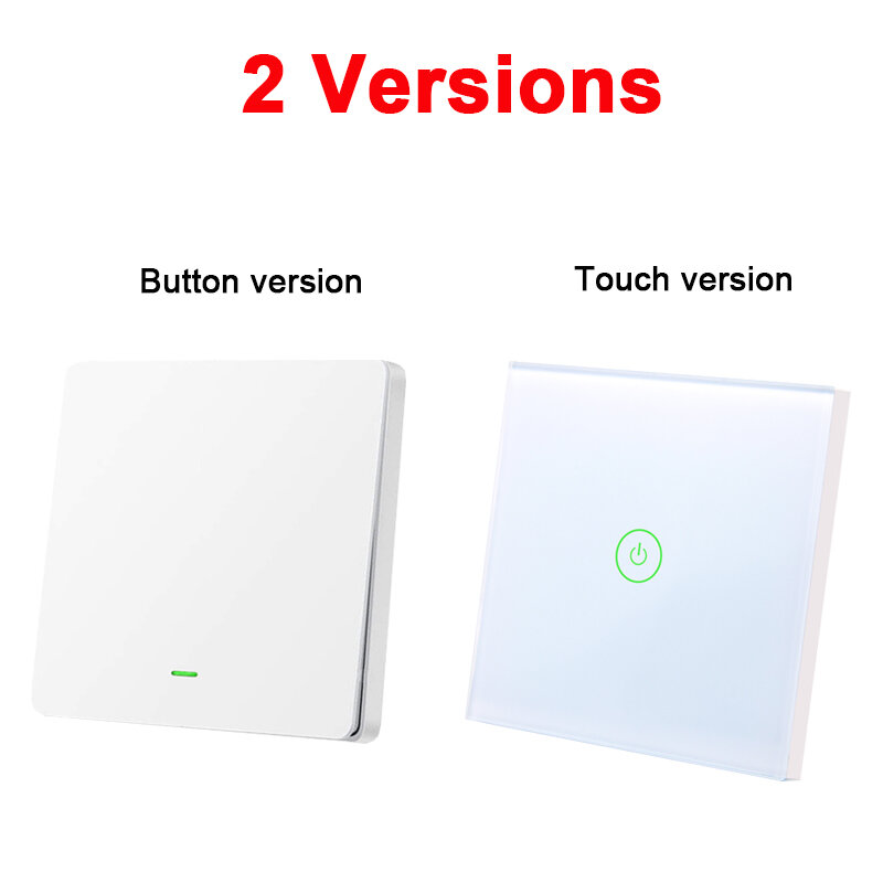Lonsonho WiFi สมาร์ท2 Way Switch 1 Gang EU 220V Touch หรือปุ่มสวิทช์ไฟผนัง Tuya Smartlife Compatible alexa Google Home