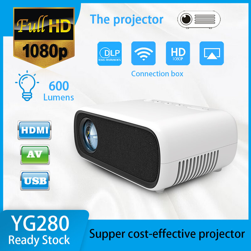 Mini projetor led 480*272 pixels lcd com hdmi/usb/av/interface de áudio portátil projeção jogo casa media player