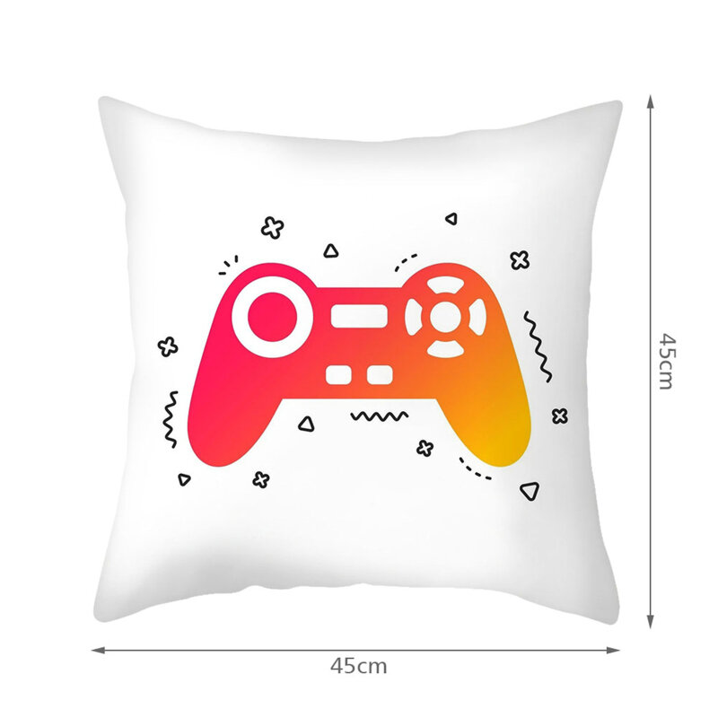 Nanacoba Pillowcase Decorative Game Peripheral Gamepad Key Throw Pillows for Living Room Sofa Office Chair Cushion Cover 45x45