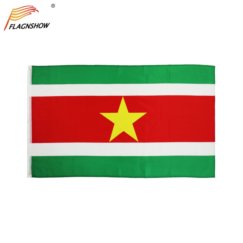 Flagnshow Suriname Vlag Een Stuk 3X5 Ft Opknoping Surinamese Nationale Vlaggen Polyester Indoor/Outdoor Voor Decoratie Gratis Verzending