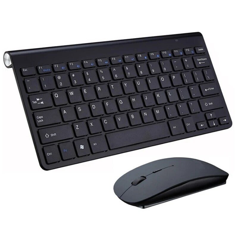 2.4G Set Kombo Mouse Keyboard Mini Portabel dan Keyboard Nirkabel untuk Laptop Notebook Mac Desktop PC Komputer Smart TV PS4
