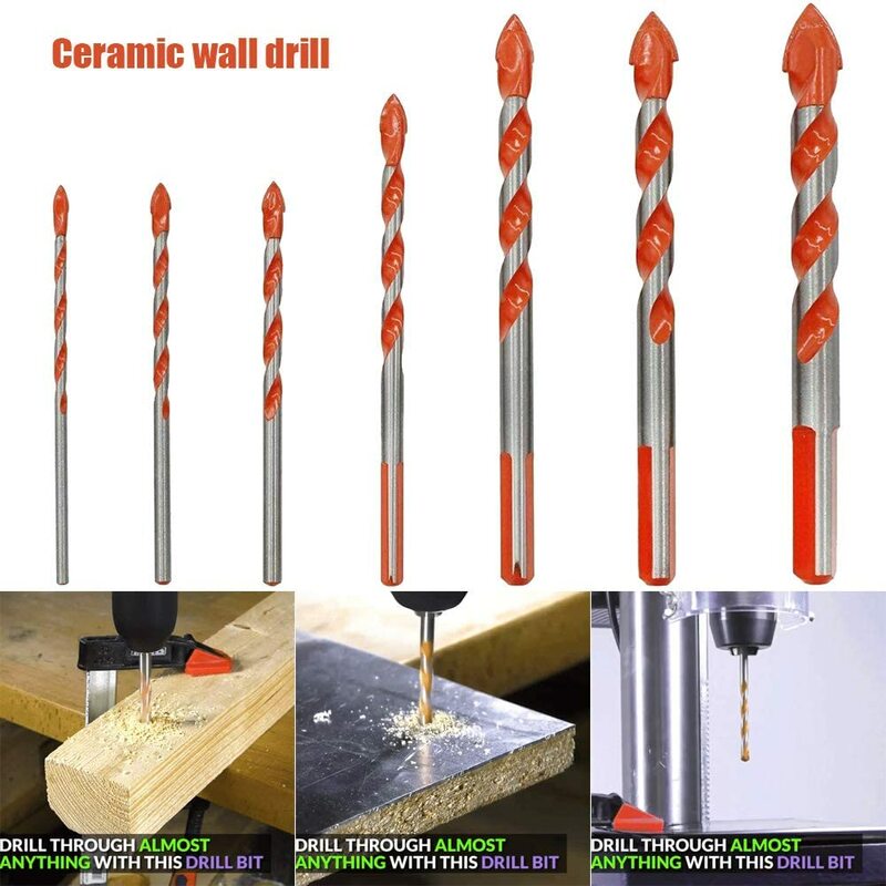Handle Triangular-Multifunctional Drill Bits Ceramic Glass Ultimate Punching Hole Working Sets