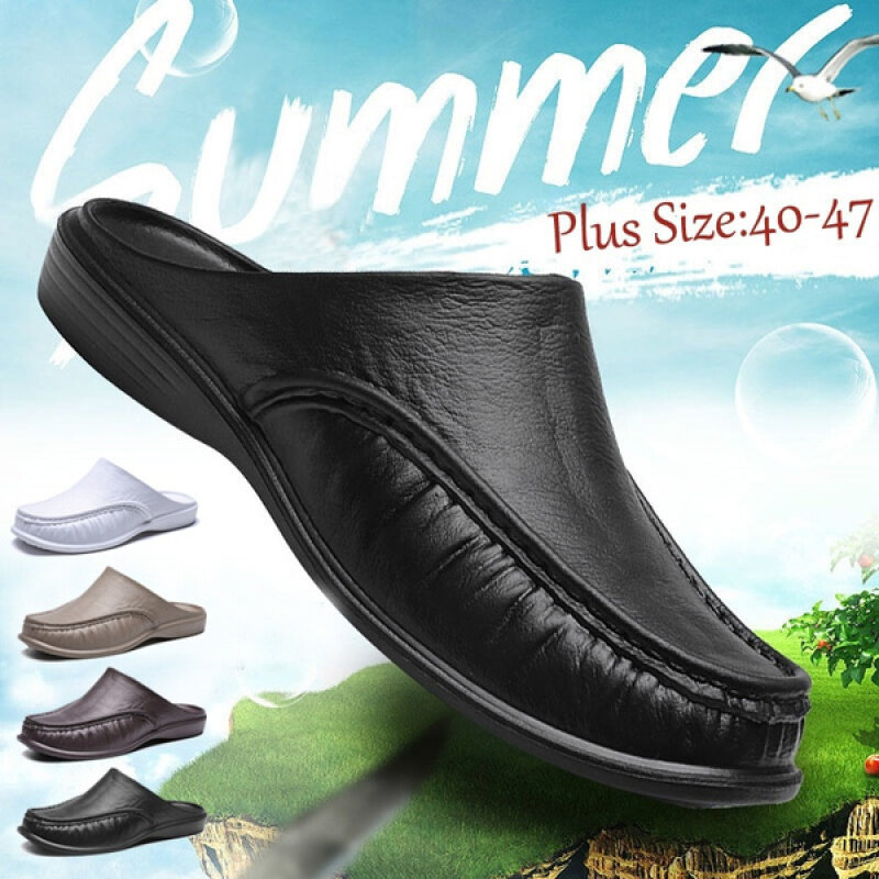 남성 패션 여름 샌들 야외 비치 신발 편안한 슬리퍼 플러스 사이즈 40-47