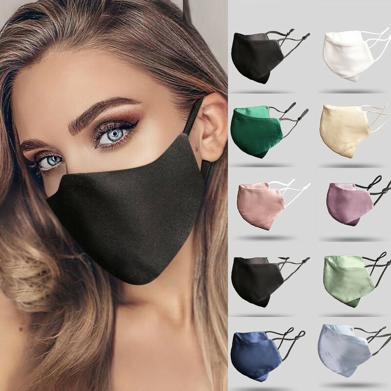 Máscaras de boca de algodão ajustável para proteção ao ar livre anti-poeira poluição máscara facial de seda tampões de boca de earloop lavável mondkapjes