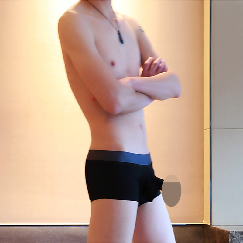 Men's Fresh New Sexy  Shaft Erect Erotic Modal Soft Boxer Underwear