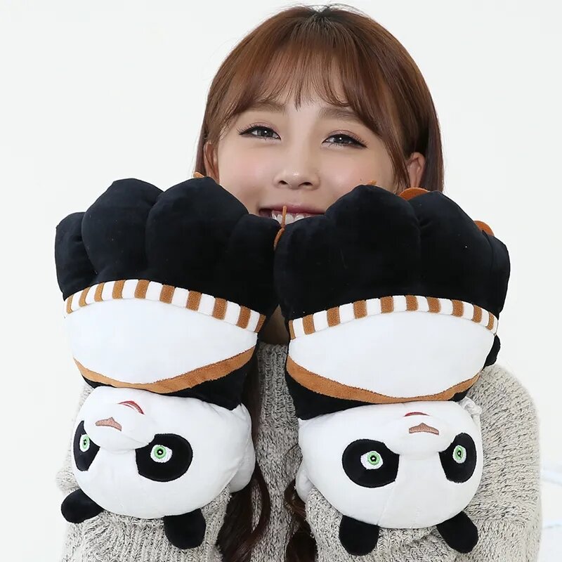 Super big gloves unisex animal elephant bear panda Five fingers gloves women men winter warm plush gloves 2022 news