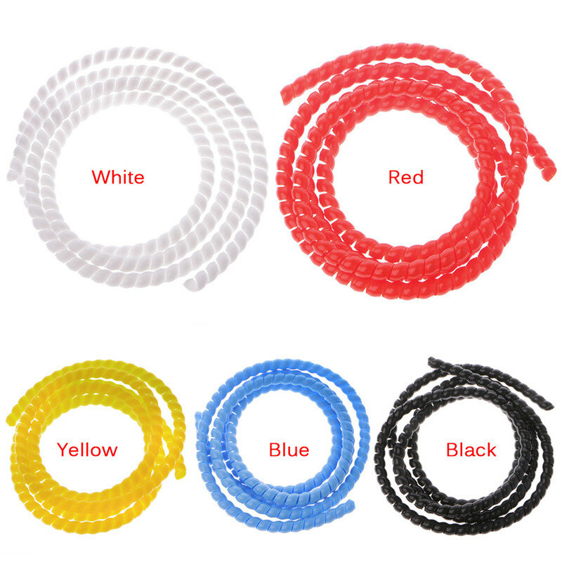 1M 10mm Spiral Wire Organizer Flame Retardant Cable Sleeve Colorful Cable Casing Cable Sleeves Winding Pipe New