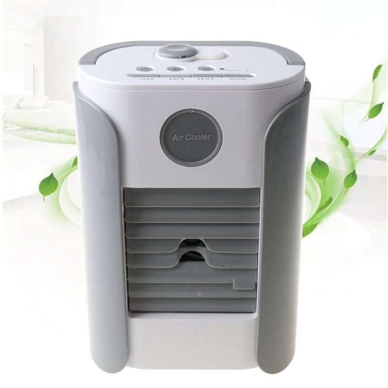 Ar condicionado, umidificador e purificador portátil, 3 velocidades, para a mesa, silencioso, ventilador de refrigeração